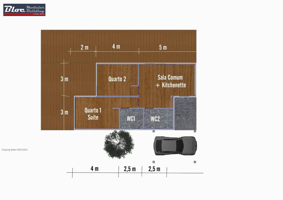 Casas modulares - Modelo BLOC Linea T2 - 54 m2, BLOC - Casas Modulares BLOC - Casas Modulares Casa Modulares, Bungalows, Casas Flutuantes, Moradias