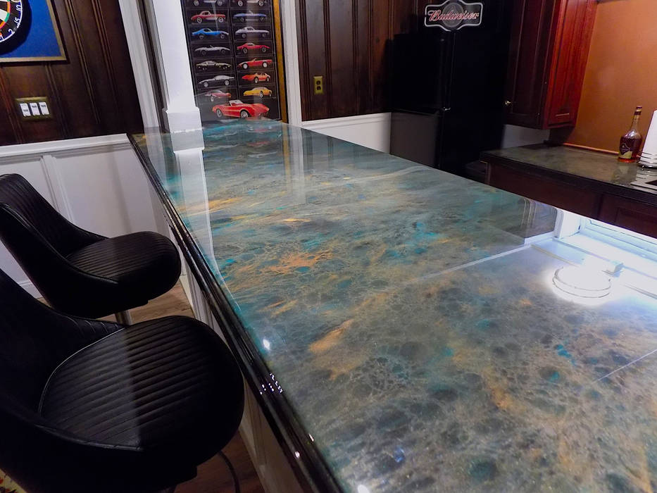 Bar Epoxy Countertops, Tonic Interiors Tonic Interiors ห้องนั่งเล่น