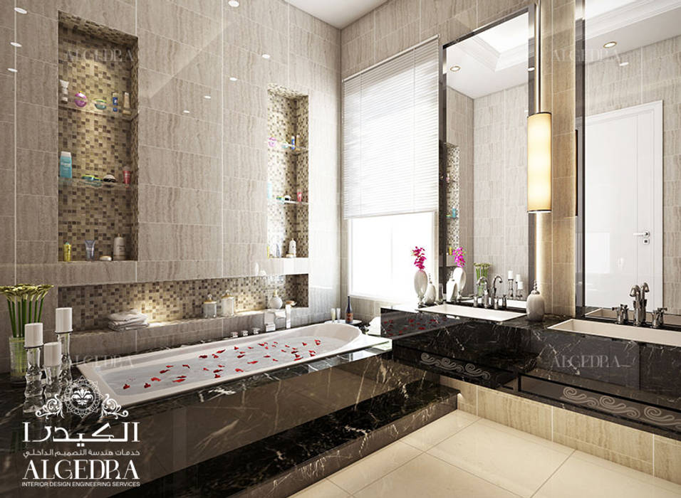 Villa bathroom design in Dubai, Algedra Interior Design Algedra Interior Design Casas de banho modernas