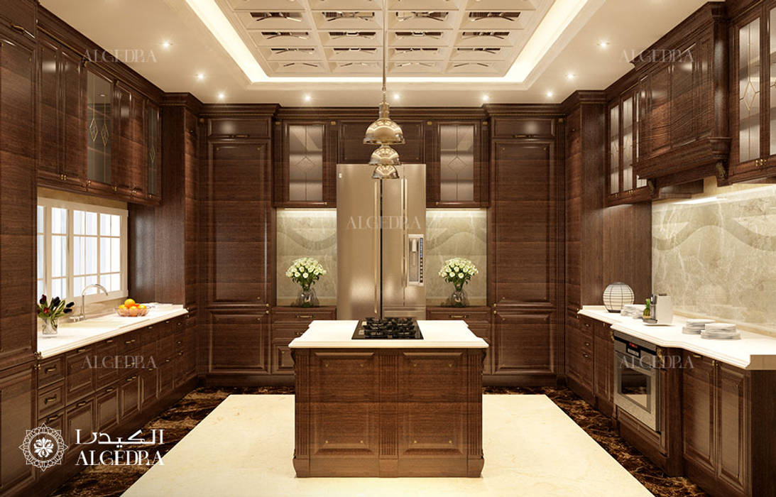 Modern villa kitchen design in Fujairah, Algedra Interior Design Algedra Interior Design Modern kitchen