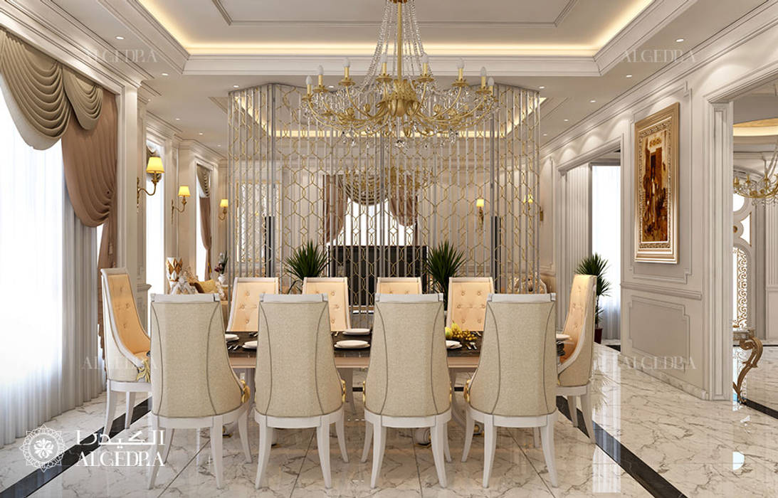 Villa dining room design in Dubai, Algedra Interior Design Algedra Interior Design Modern dining room