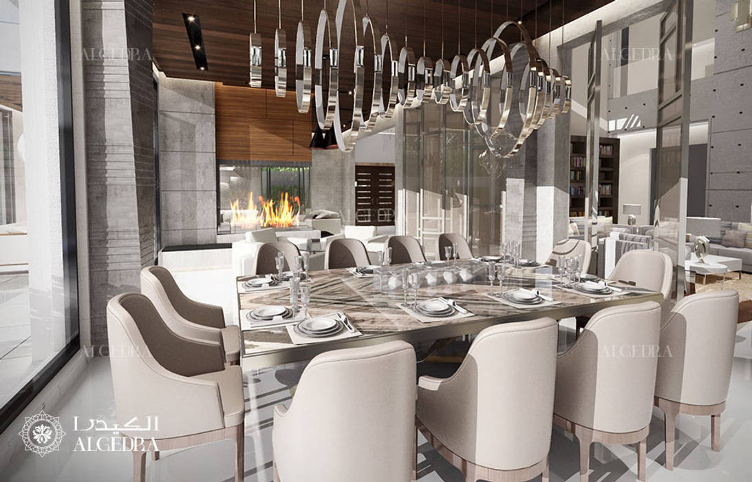 Villa dining room design in Dubai, Algedra Interior Design Algedra Interior Design Dining room