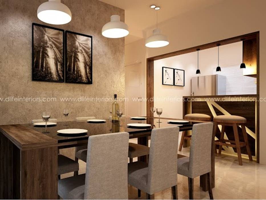 Elegant Dining Space by D'LIFE DLIFE Home Interiors Modern dining room MDF Table,Furniture,Chair,Building,Kitchen & dining room table,Wood,Interior design,Architecture,Houseplant,House