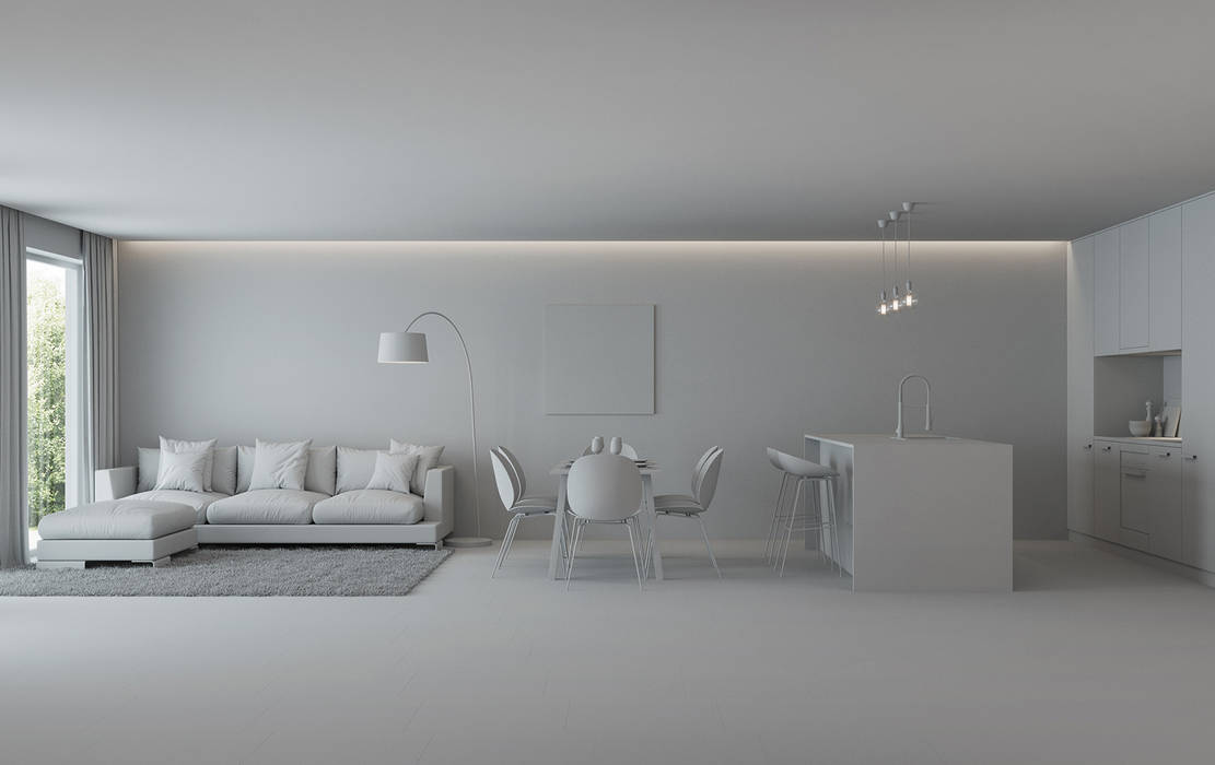 MUDAME غرفة المعيشة أسمنت White