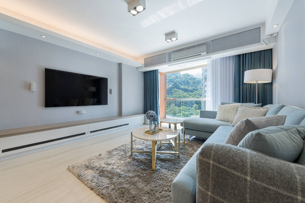 An Innovative Living Space - Parc Royale, Hong Kong, Grande Interior Design Grande Interior Design Modern living room