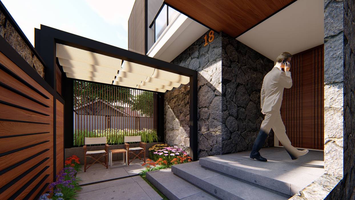 Ciater Residence, Bral Studio Architecture Bral Studio Architecture minimalist style balcony, porch & terrace