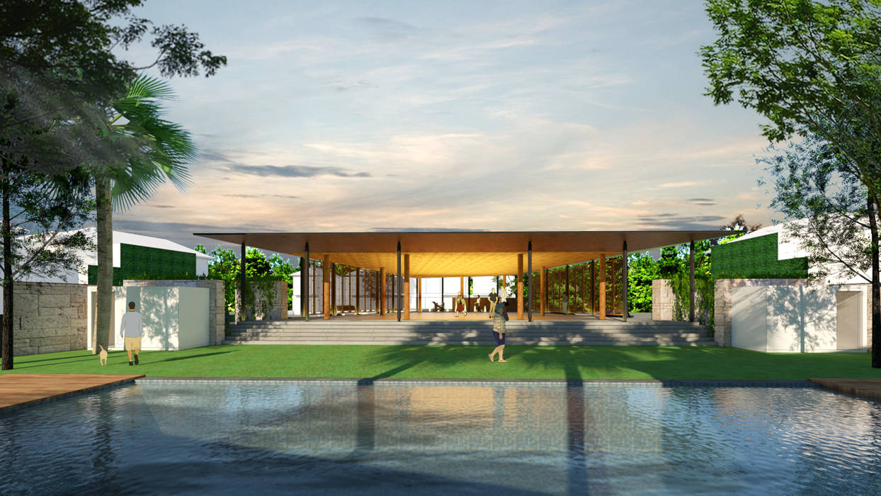 River Valley Clubhouse - Medan, Bral Studio Architecture Bral Studio Architecture Balcones y terrazas de estilo tropical