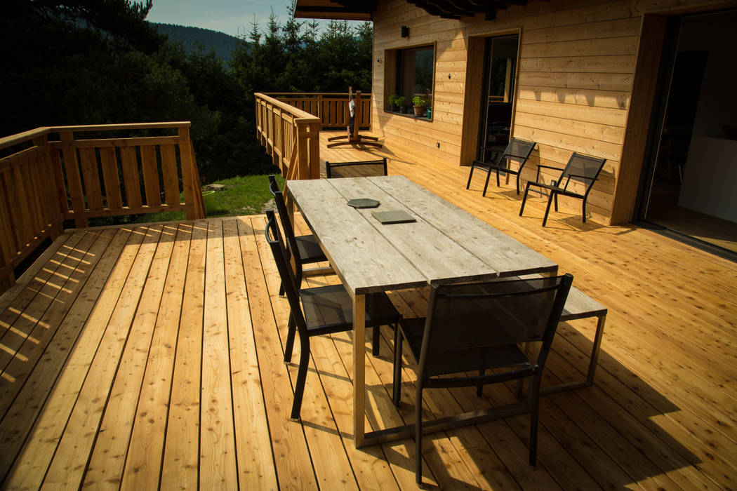 Douglasie Terrassendielen, Holz Terrassendielen Remise Holz Terrassendielen Remise Balkon, Beranda & Teras Gaya Rustic