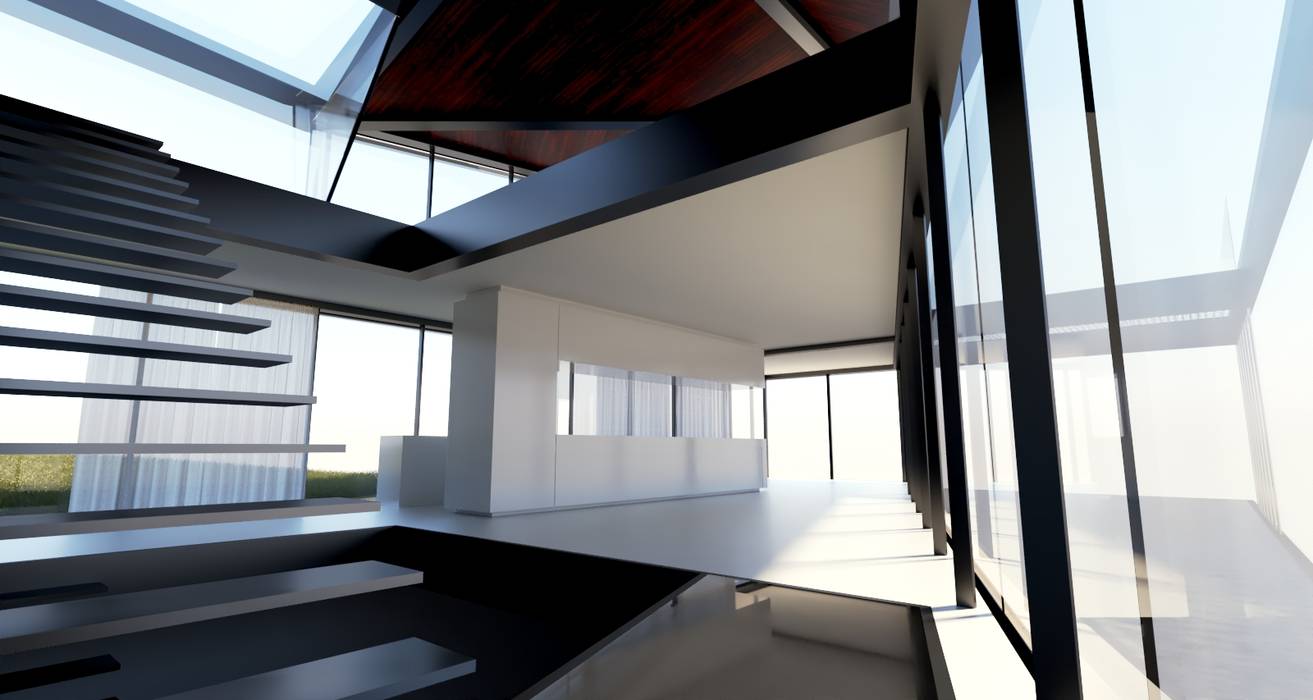 Eindrucksvoll und einzigartig: Traumhaus am Hang, Najjar - Najjar Architekten Najjar - Najjar Architekten Modern Living Room Solid Wood Brown