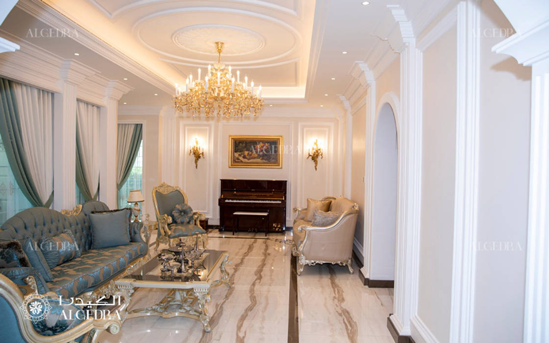 Classic style villa in Dubai, Algedra Interior Design Algedra Interior Design Salas de estar clássicas