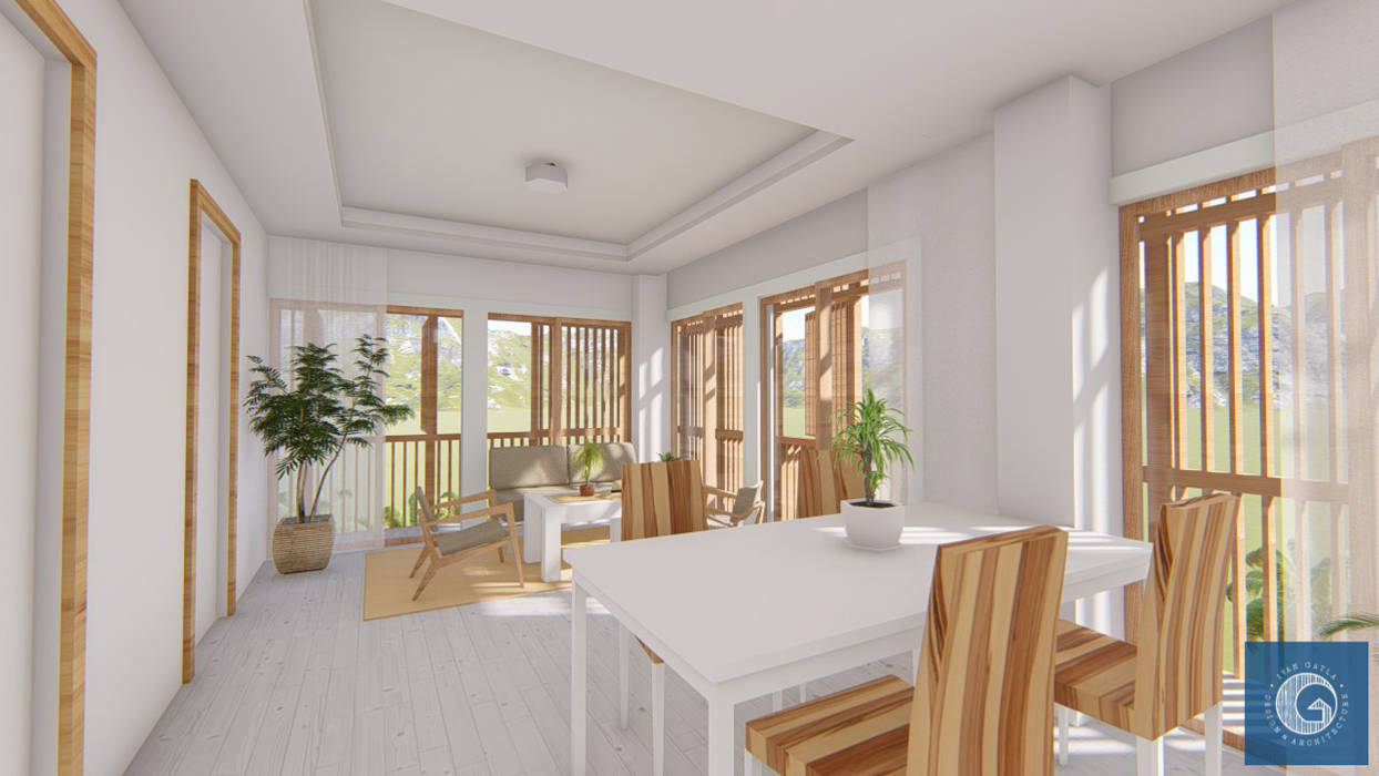 H Apartments & Cafe, Ivan Gatla Architecture Ivan Gatla Architecture Tropische Esszimmer Holz Weiß