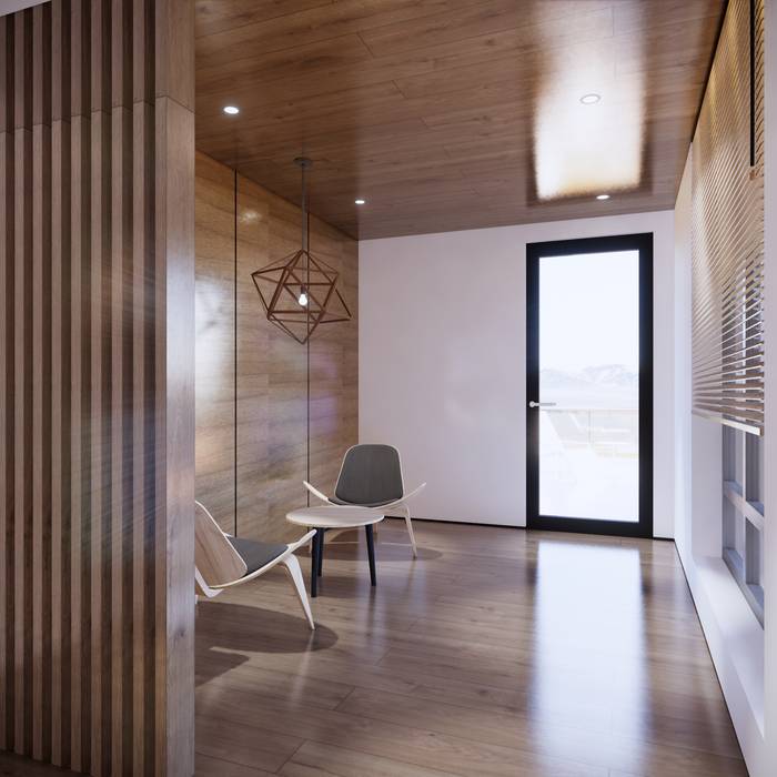 House Interior Palm Spring 210sm, TheeAe Architects TheeAe Architects Tropical style corridor, hallway & stairs