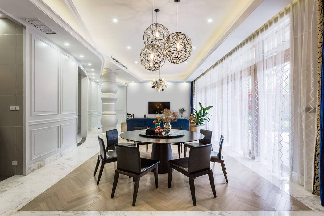 Residential - Xishang Rose Garden, AQUA Projects Limited AQUA Projects Limited Country style dining room