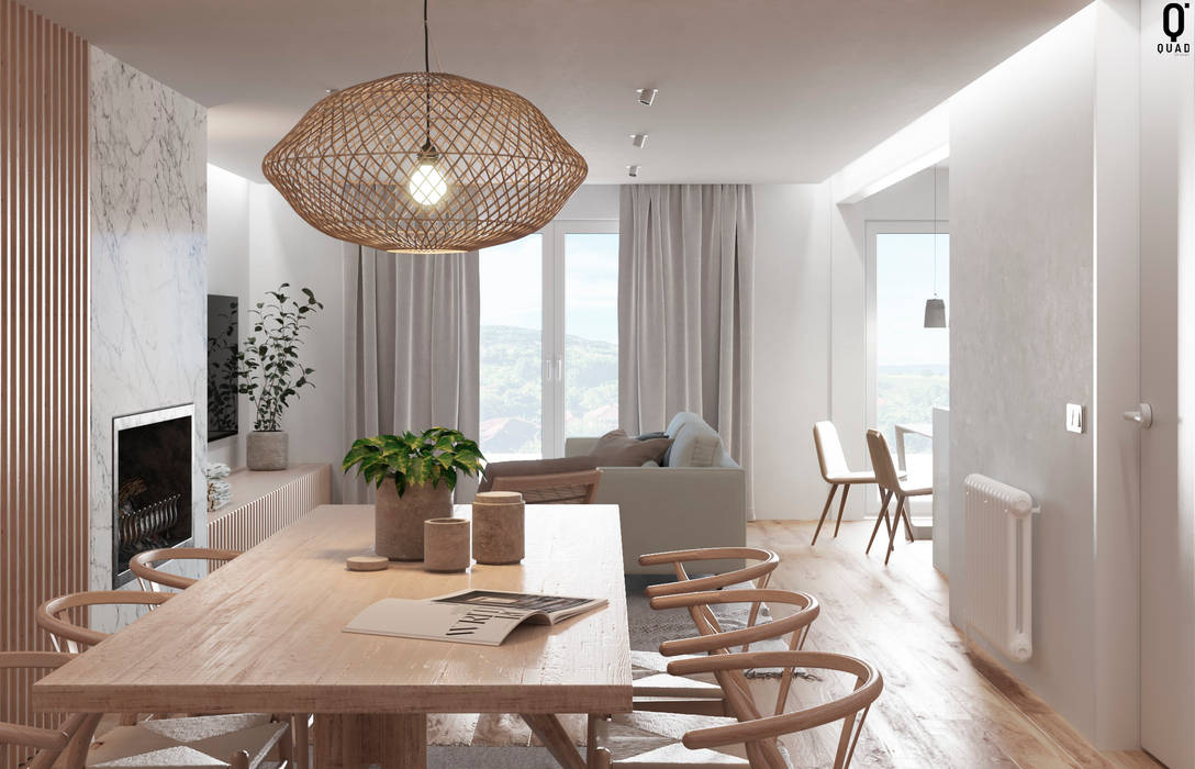 Salón comedor Espais Anna Marsal Comedores de estilo minimalista Madera Acabado en madera salón comedor