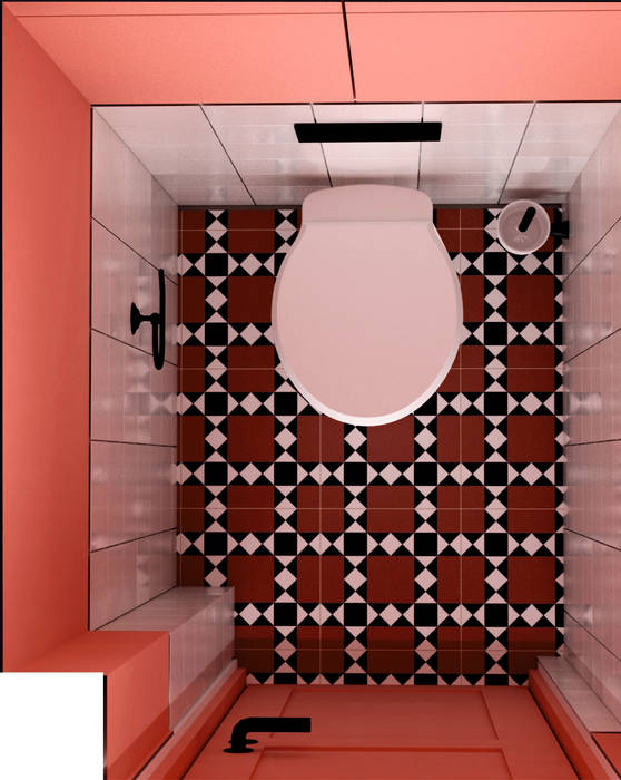 Небольшая квартира на Советской , REDDesign REDDesign クラシックスタイルの お風呂・バスルーム タイル
