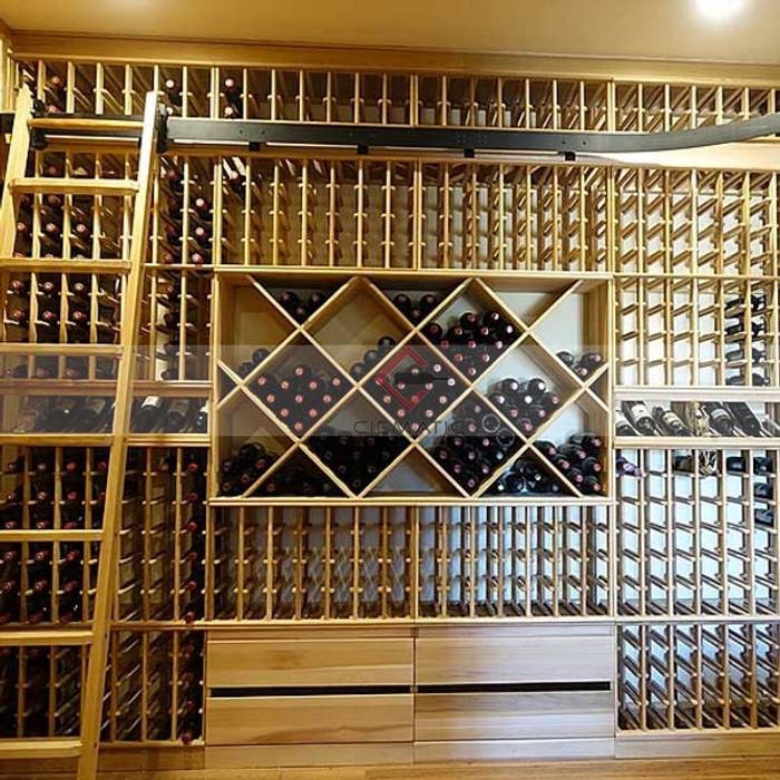 island racking renderings CieMatic Wine cellar design ideas Wine cellar