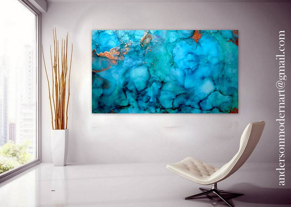 Painting Art & Collectibles Cornflower Original Alcohol ink art