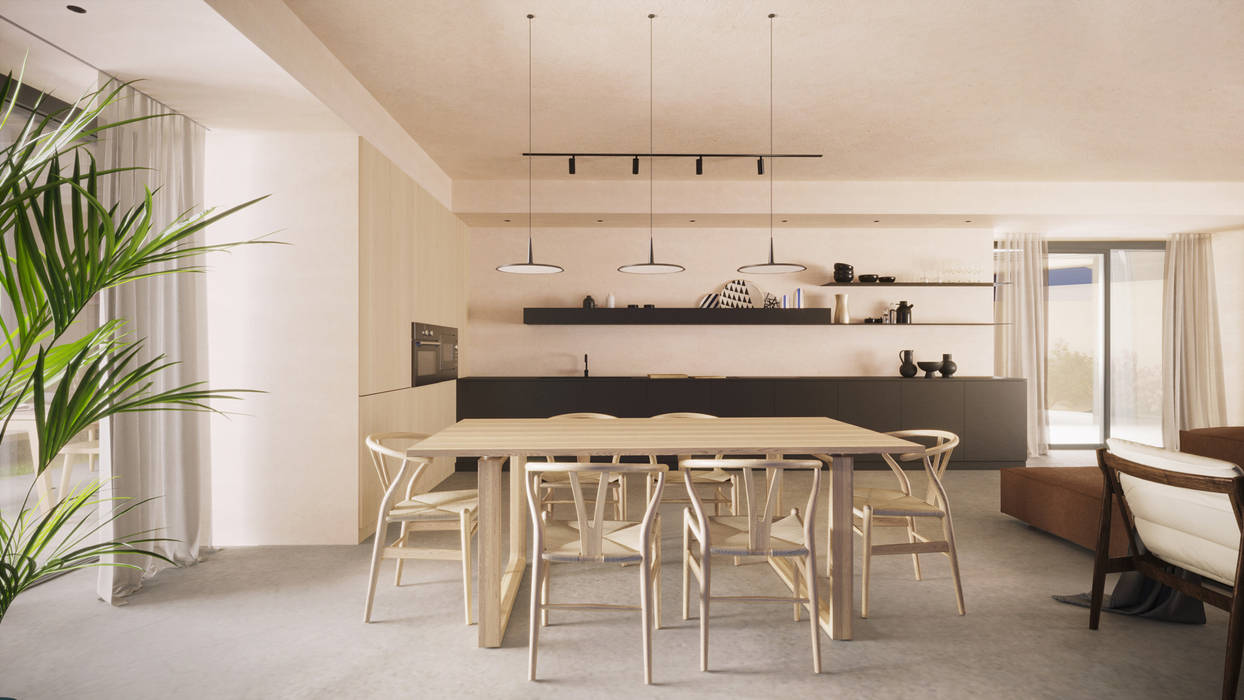 Casa S, locatelli pepato locatelli pepato Modern dining room Concrete