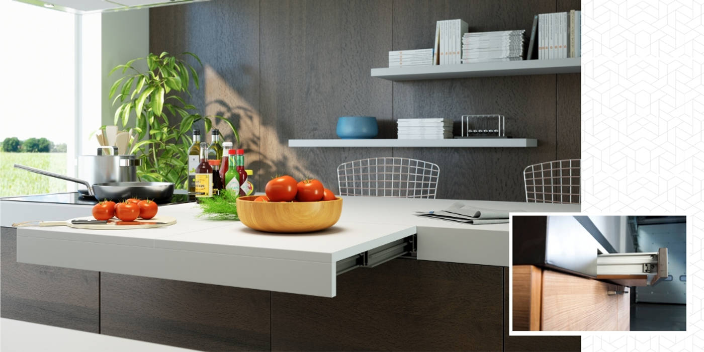 Piani estraibili salvaspazio, Atim Spa Atim Spa 現代廚房設計點子、靈感&圖片 鋁箔/鋅 長凳套