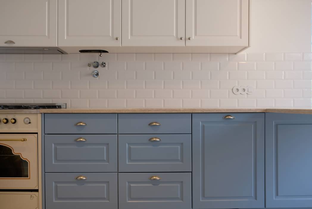 bancada de cozinha Confluir Arquitetura Armários de cozinha Azulejo