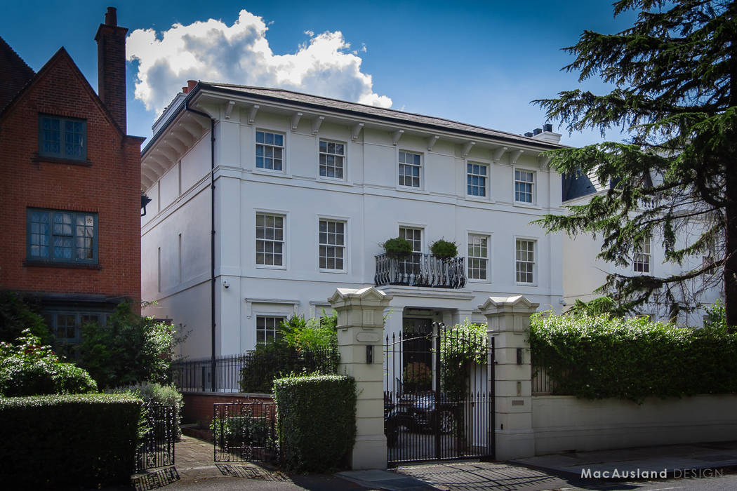 Front Facade MacAusland Design Houses classical,villa,georgian,palladian,white,detached,gates