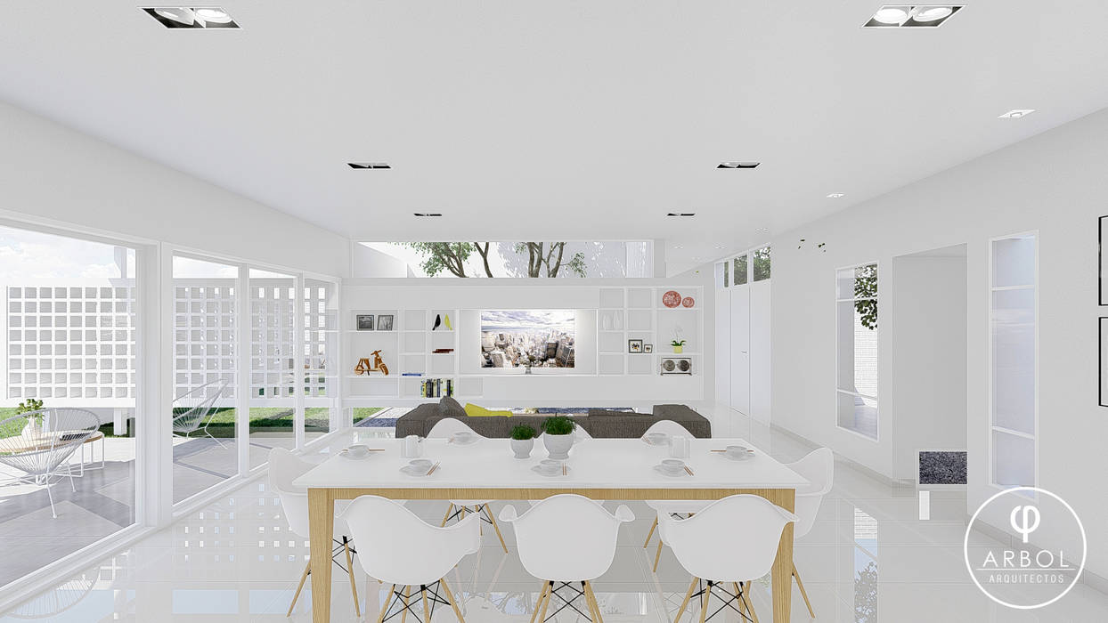 CASA PUENTES, ARBOL Arquitectos ARBOL Arquitectos Minimalist dining room