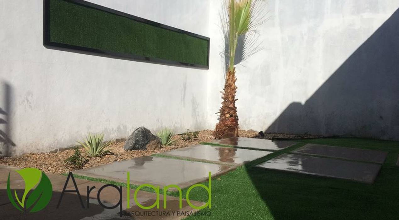 REMODELACION DE PATIO EN HERMOSILLO, SONORA, MEXICO., Arqland arquitectura y paisajismo Arqland arquitectura y paisajismo حديقة