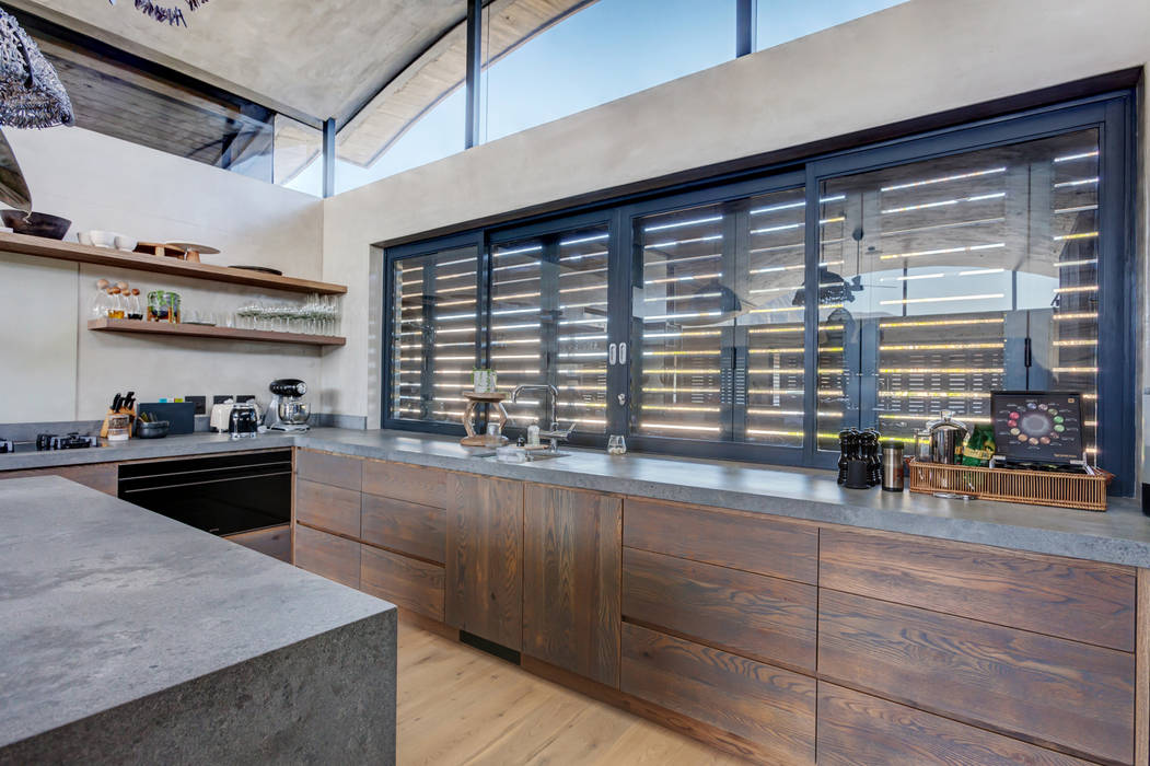 Lodge Prevoli, Stanford, Cape Town - Kitchen House of Supreme CPT Modern kitchen Wood Wood effect Wooden Shutters, Wood Shutters, Patio Shutters