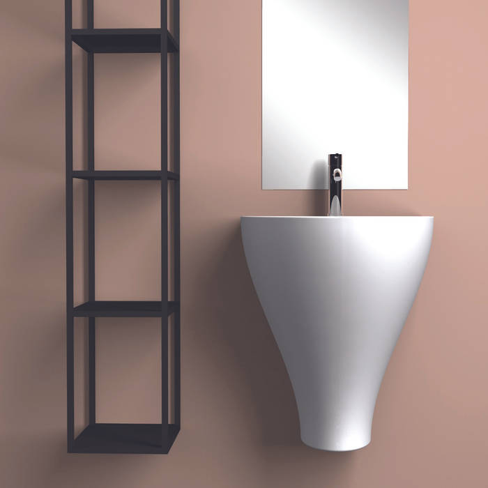 Lavabo bagno sospeso moderno in ceramica fatto in Italia, eto' eto' Modern Bathroom Ceramic