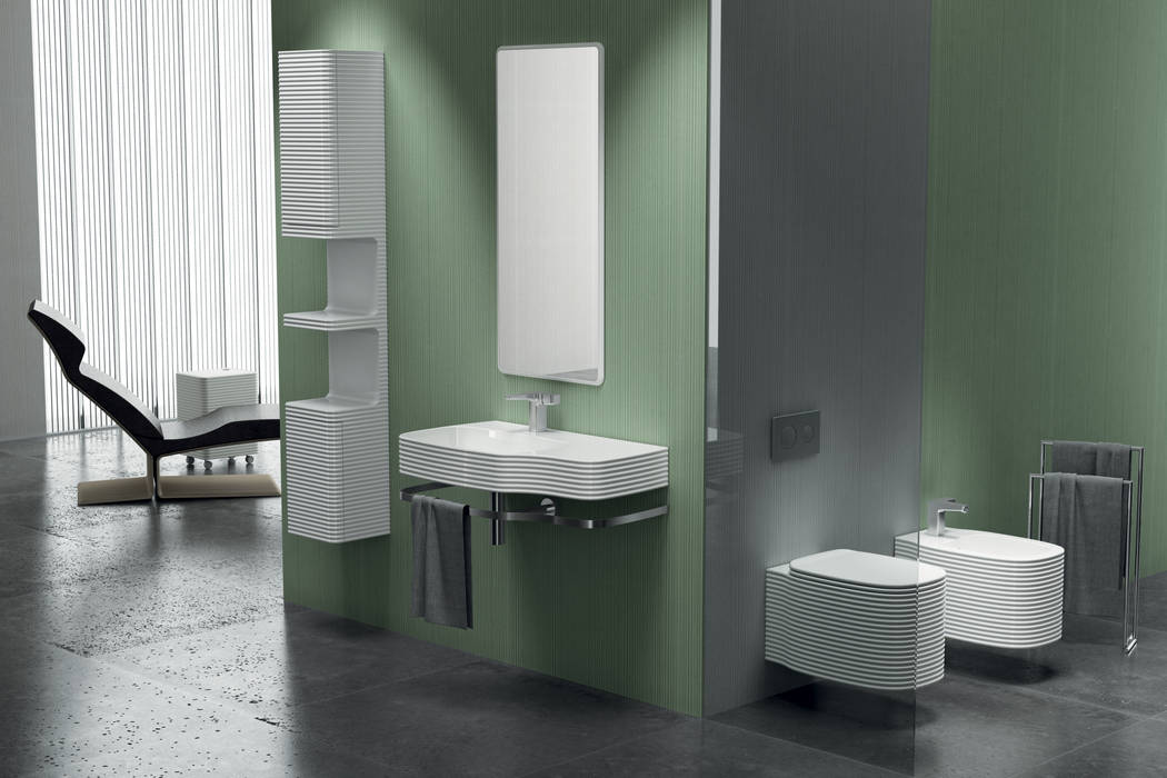 UB lavabo wall hung eto' Bagno moderno Ceramica lavabo rigato, lavabo moderno, lavabo in ceramica