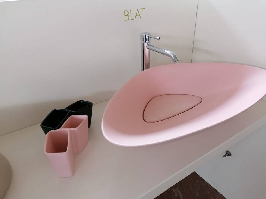 BLAT rosa eto' Bagno moderno Ceramica lavabo moderno, lavabo in ceramica. lavabo bicolore. lavabo da appoggio