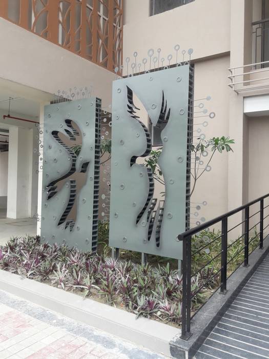 bird STUDIO MRITTIKA Commercial spaces Iron/Steel sculpture,iron laser cut sculpture,Commercial Spaces