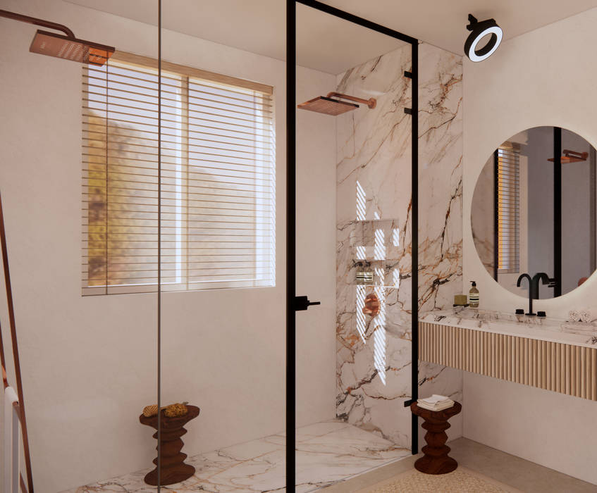 De Villa. Daudi Concepts Moderne badkamers Keramiek Master bathroom, luxe badkamer