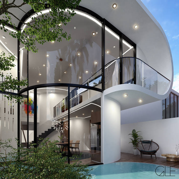 Casa Loera - Arquitectura Organica, GLE Arquitectura GLE Arquitectura Casas modernas