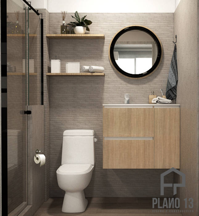 DISEÑO APARTAMENTO PALOQUEMAO (BOGOTA), Plano 13 Plano 13 Scandinavian style bathroom Wood Wood effect