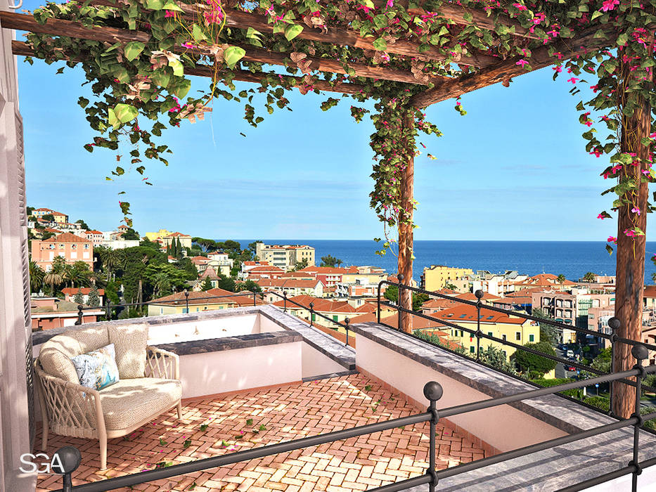 Complesso Residenziale Le Terrazze SGA srl Balcone, Veranda & Terrazza in stile mediterraneo