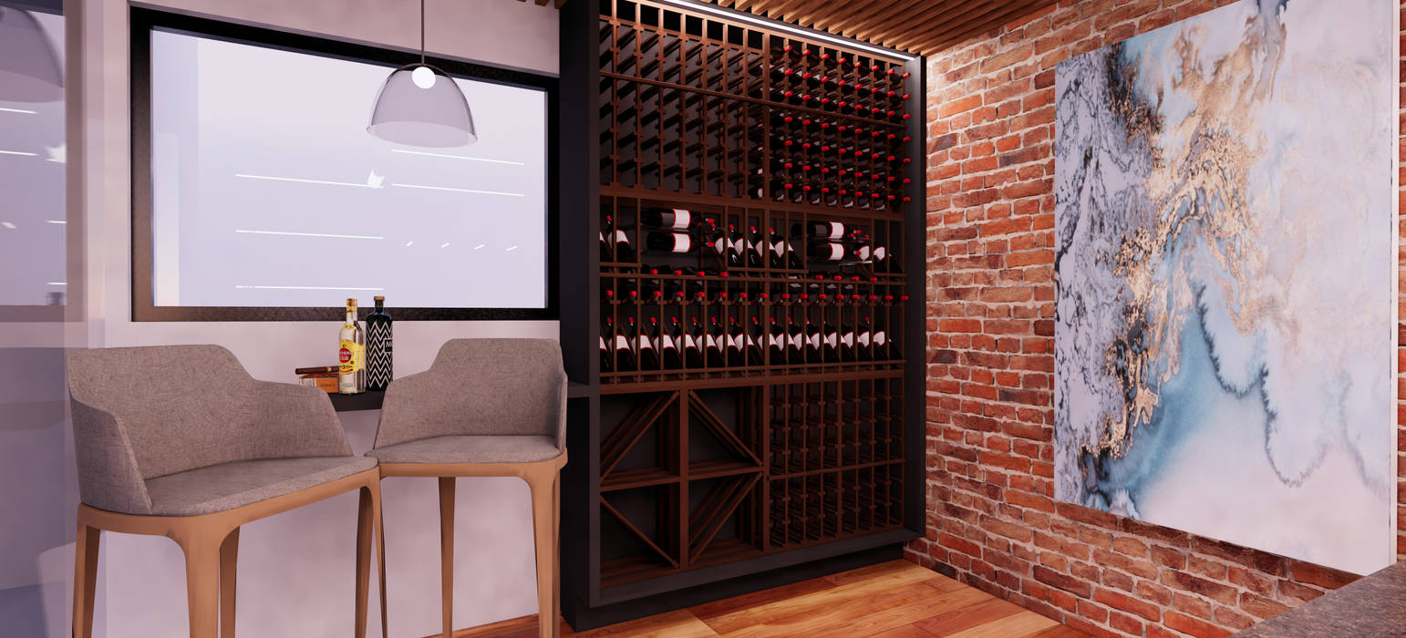 Cava, Es+AM Es+AM Wine cellar Wood Wood effect