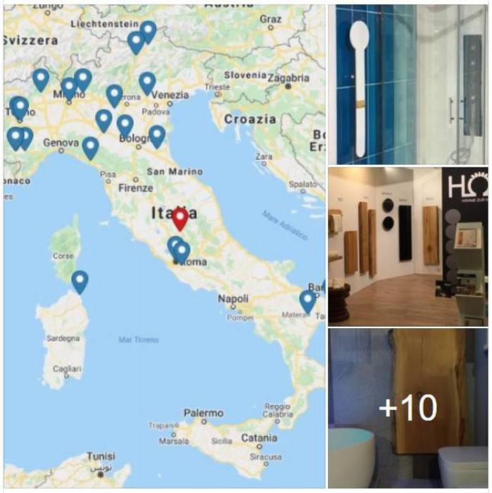 DOVE TROVI I PRODOTTI HOM - Mappa punti vendita Italia, HOM WARM HOM WARM Banheiros modernos Decoração