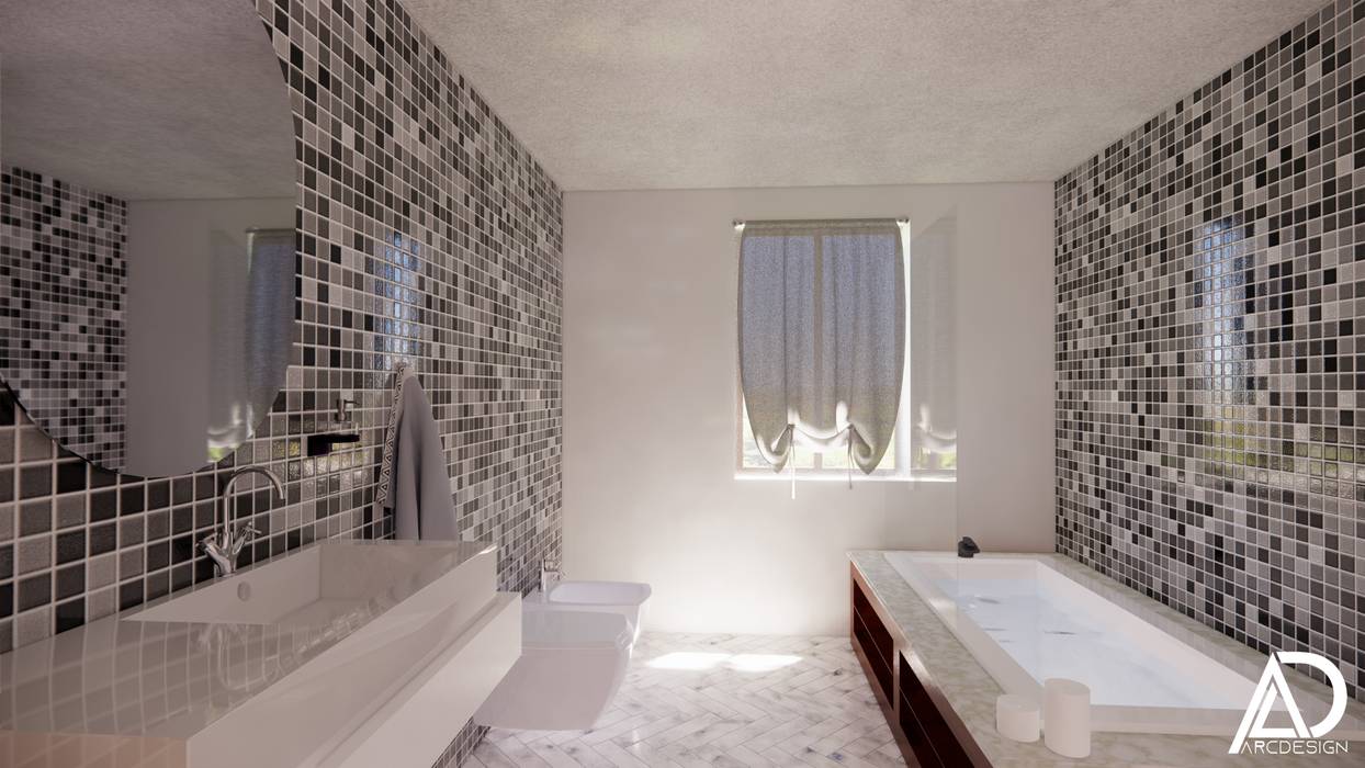 ArcDesign, ArcDesign ArcDesign Mediterranean style bathroom Tiles