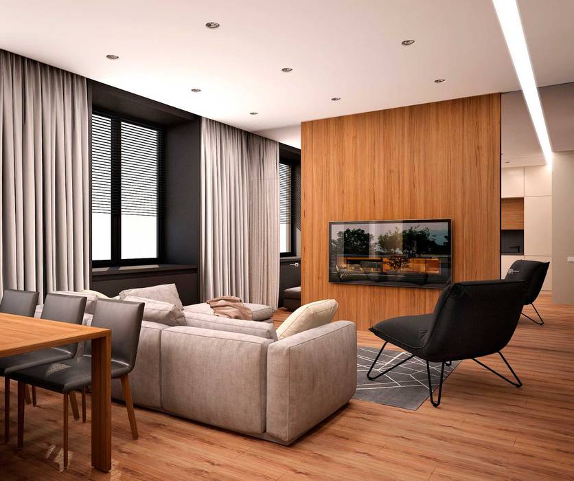 Квартира в ЖК "Невский", ООО "Студио-ТА" ООО 'Студио-ТА' Modern living room