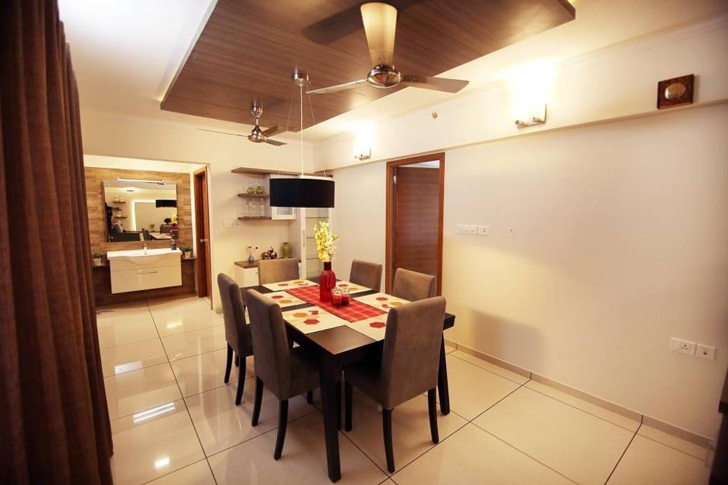 Noel Flat Tiruvalla Lemon Interior Designers Modern dining room