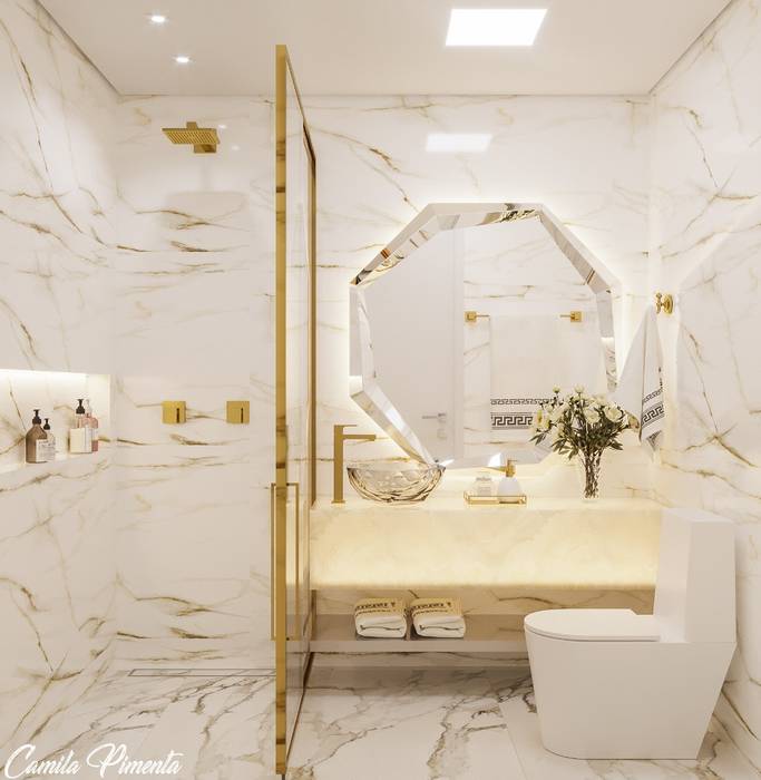 homify Modern bathroom Marble