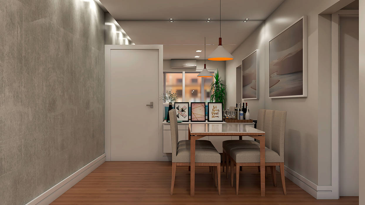 Projeto e Execução para Reforma Apartamento FP|RP Interiores, SCK Arquitetos SCK Arquitetos Modern Dining Room