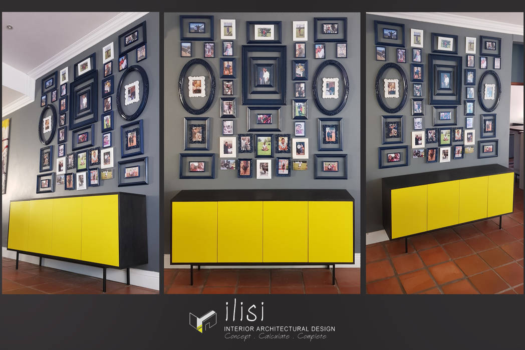 Family Photo Wall ilisi Interior Architectural Design Eclectic style walls & floors MDF