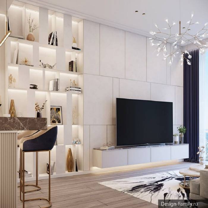 Интерьер апартаментов в Москва-Сити, design-family design-family Living room