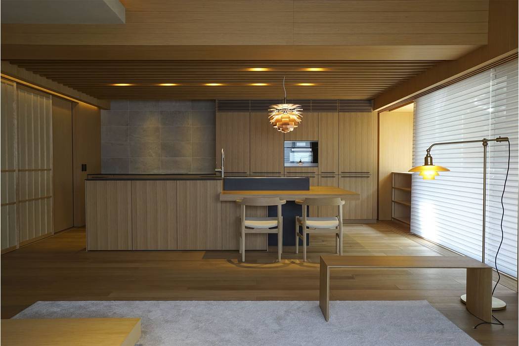 豊中の家 ｎｏｍａ 桑原淳司建築設計事務所 和風の キッチン 木 Homify