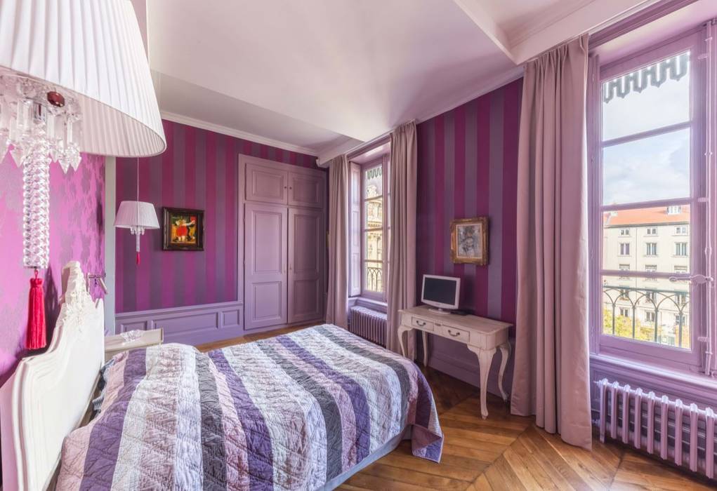 Rénovation d’un appartement Haussmannien à Lyon Volumes Architectures d'Intérieurs Chambre classique