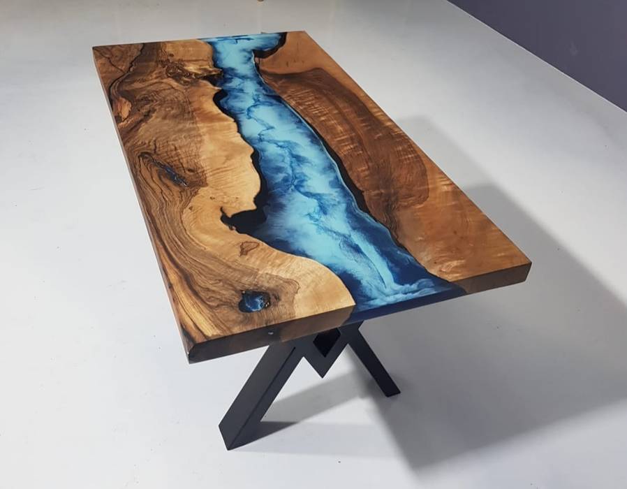 Made to Order Epoxy Resin Table Walnut Wood - %100 Handmade Custom Made & Design, Luxuryepoxyfurniture Luxuryepoxyfurniture Nowoczesna jadalnia Drewno O efekcie drewna Stoły
