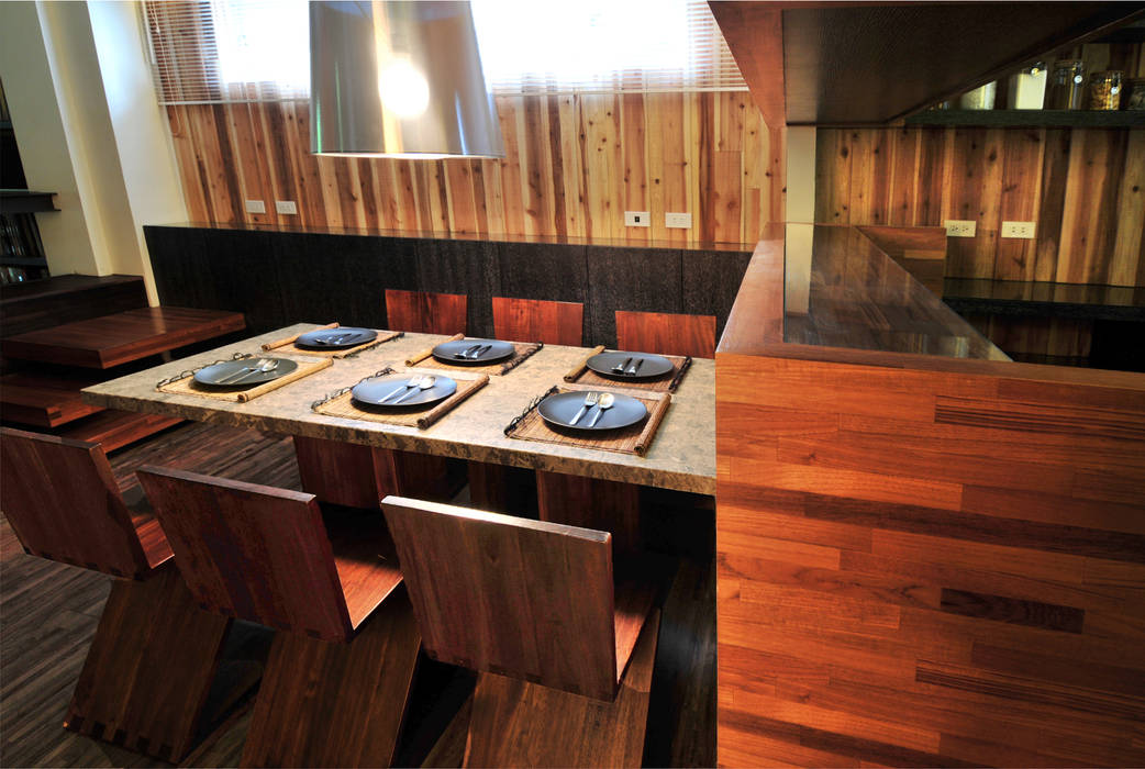 四季.風動.容器 大湖森林室內設計 Industrial style dining room Plywood