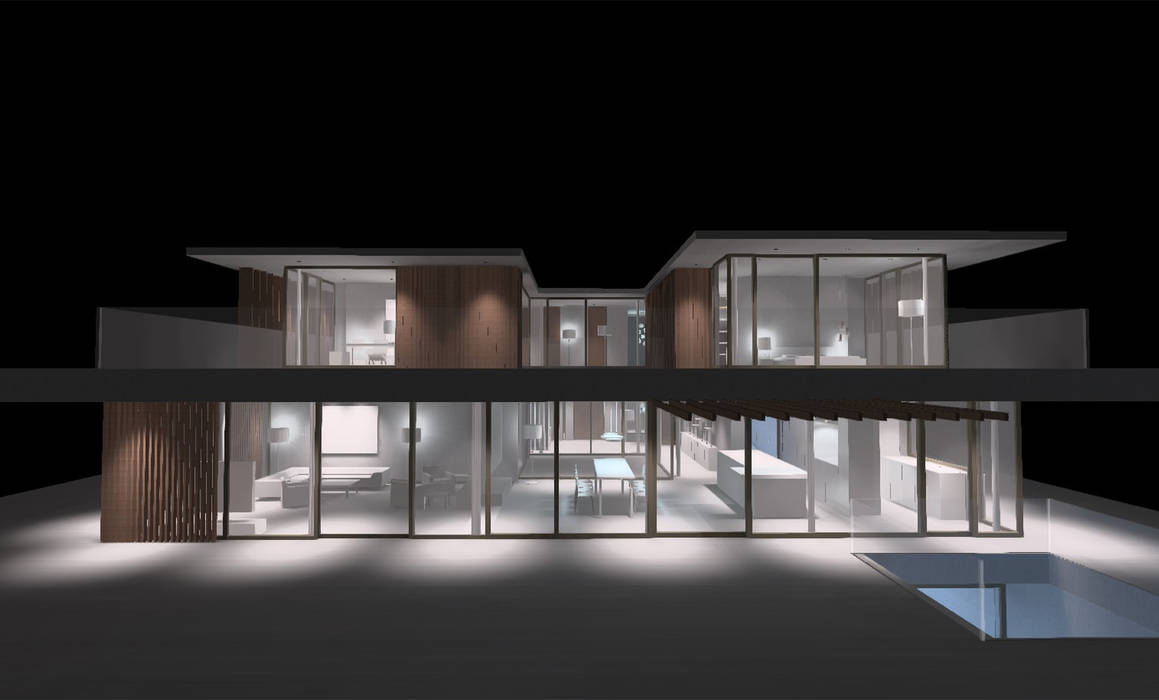 Neubau Einfamilienhaus, FISCHER & PARTNER lichtdesign. planung. realisierung FISCHER & PARTNER lichtdesign. planung. realisierung Modern Houses